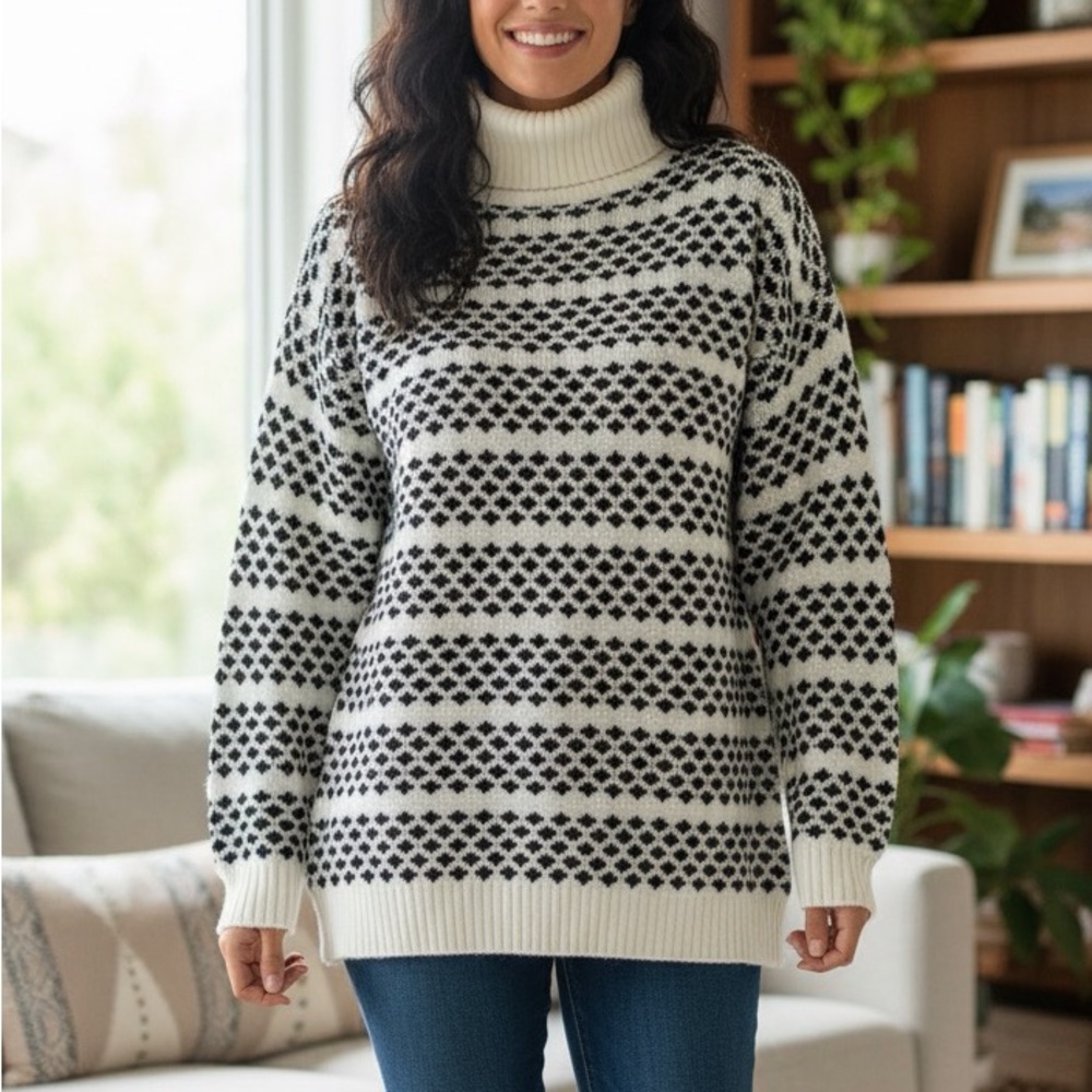 Ann Taylor knitwear wool turtle neck oversized pullover